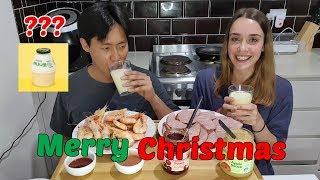 [AMWF] A Huge Aussie Christmas Dinner Mukbang! Prawns, Ham, Gingerbread, Pudding, Eggnog And More!