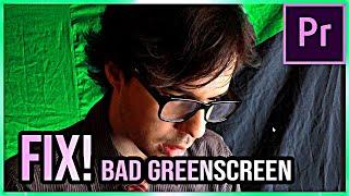 FIX a bad Greenscreen on Premiere | Easy Chroma Key tutorial to save terrible footage