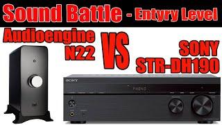 SOUND BATTLE !! Audioengine N22 vs Sony STR-DH190 Best Amps under $200 Entry Level