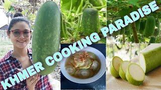 Amazing cooking videos for Khmer Cooking Paradise channel  ( Yummy wax gourd soup with dry shrimps )