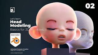 02. Head Modeling for 3D Newbies - #blender  #3d #animation