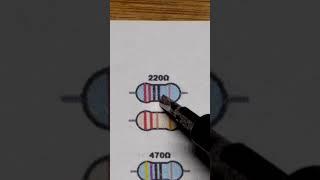 220 Ohm Blue Resistor Color Code #schematic #short #shorts