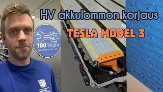 Tesla model 3 akkulommon oikaisu.