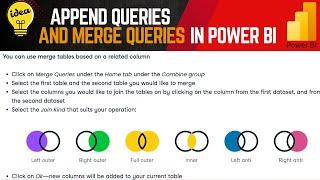 Append Queries and Merge Queries in Power BI | Merge Queries in Power Query PBI