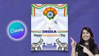 India Independence Day Post Design in Canva | Canva Tutorial by @YourSocialBae