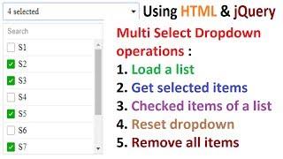 Create and Use MultiSelect Dropdown [Combo Box] List using HTML and jQuery Plugin