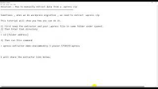 Solution : How to manually extract data from a .wpress zip