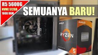 PC Ryzen 5 5600G TERMURAH, Cuma 3 Jutaan | Semua part baru! RAM 16GB/SSD NVME 512GB!