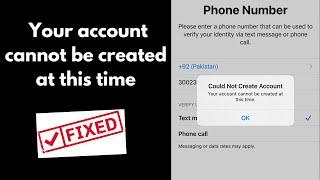 Your account cannot be created at this time | How to fix Could Not Create Account iCloud