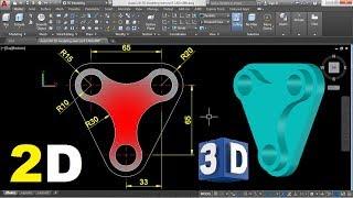 AUTOCAD 2D PRACTICE DRAWING EXERCISE 7  BASIC TUTORIAL FOR BEGINNERS