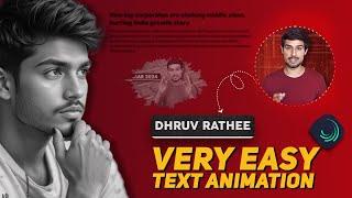 Dhruv Rathee Text Animation in alight motion Documentary Video Editing