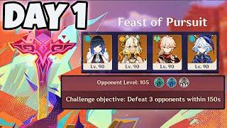 Feast of Pursuit Day 1 Triple Maguu Kenki | Genshin Impact