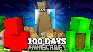 We Survived 100 Days From Giant CAVE DWELLER in Minecraft Challenge - Maizen  JJ and Mikey