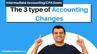 The 3 type of Accounting Changes:  Principle, Estimates and Errors. www.farhatlectures.com/courses