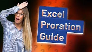 How do you prorate in Excel?