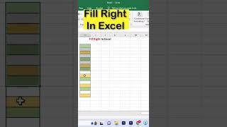 Fill Right In Excel #advancexcel #excel #exceltricks #msexcel #video #viral #shorts #shortvideo