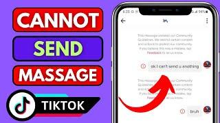 Cannot send message due to this user's privacy settings | TikTok 2024 Fixed