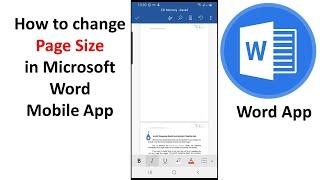 How to change page size in word App microsoft word app on phone mobile