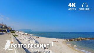 Porto Recanati | Marche |  Italy | Binaural relaxing walk [ 4K 60FPS ]