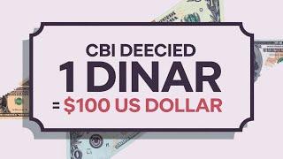 $100 us dollar to 1 iraqi dinar new exchange rate / cbi / rv approved