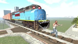 Franklin vs Giant Horror Train in Indian Bike Driving 3D