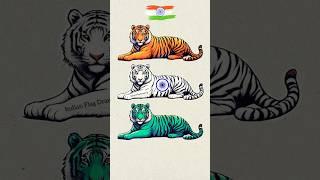 Tiger Art  Independence day special art  Indian Flag art #shorts #trending #indianflag