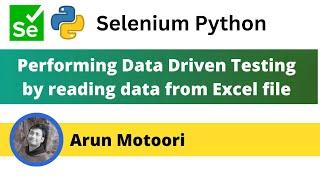 Performing Data Driven Testing by reading data from Excel file (Selenium Python)