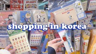 shopping in korea vlog  daiso stationery haul  back to school snoopy collection 다이소 신상