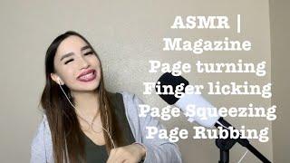 ASMR | MAGAZINE PAGE TURNING, FINGER LICKING, PAGE FLIPPING, PAGE SQUEEZING, PAGE RUBBING 