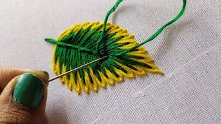 (Class - 11) Lazy Daisy Stitch Leaf design/ Beautiful & Unique leaf stitch