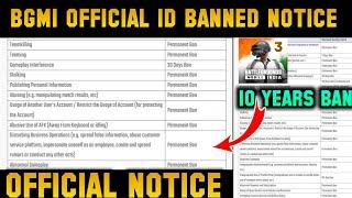 Finally ️ BGMI BANNED ID Official Notice Release | Full Details Of Information To Banned Account