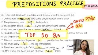 Prepositions practice session | ISC/ICSE | 50 Qs Boards special #isc #icse #boardexam