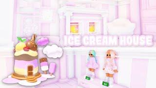 cute pink entrance of the ice cream house speed build  adopt me