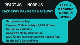 How To Integrate Razorpay Payment Gateway With React JS | Node Backend | Mysql DB #reactjs #nodejs