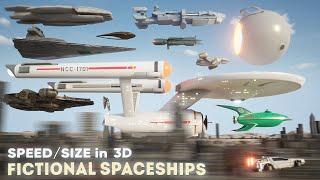 SPEED/SIZE COMPARISON 3D | Fictional SPACESHIPS 