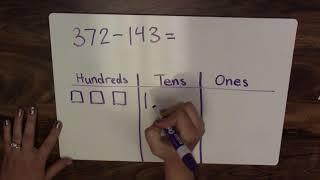 Subtraction within 1000 Using Place Value Chart-Drawing