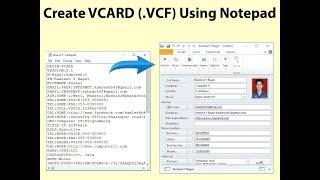 Create VCF File Using Notepad