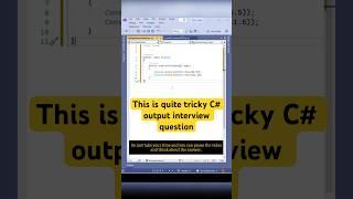 Can you solve this C# interview program output question ? #shorts #coding #csharp #programming