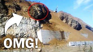 DANGEROUS PLACE ! Dozer Operator Falls From The Top Of Mountain