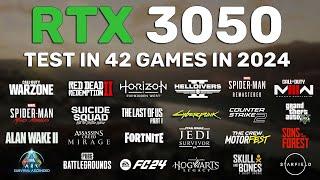 RTX 3050 Test in 42 Games in 2024 - DLSS OFF/ON - Ray Tracing OFF/ON - FSR 2 & 3 OFF/ON