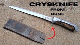 Hand Forging a CRYSKNIFE out of a rusted leaf SPRING-Dune
