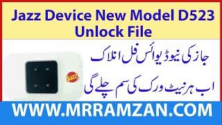 Jazz D523 Unlock | New Device Unlock File | Jazz Device D523 All Network Unlock | mrramzan.com