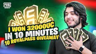 10 minute me 32000 UC Jeet Gia ! 10 Royal Pass giveaway ️ | 47 khalifa Pubg Mobile