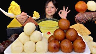 DESSERT EATING RASMALAI, GULAB JAMUN, RASBARI, KALA JAMUN, PEDA | SWEET MUKBANG |