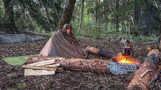 Bivvy Camping in a THUNDERSTORM | Special Forces Shelter | Star Wars Stew | Wool Blanket | Bushcraft