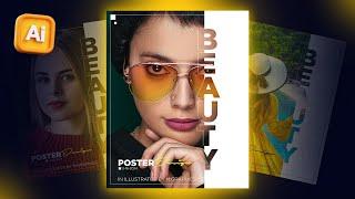 Modern Poster Design in Adobe Illustrator | Beauty Poster design | Poster  Design in Illustrator