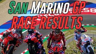 San Marino MotoGP Race Results  |   Motogp News 2024