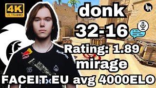 donk back to EU FACEIT avg 4000 ELO w/kyousuke/Mokuj1n (mirage) | Nov 4, 2024 #cs2 #pov