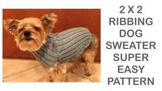 DIY KNIT RIBBING DOG SWEATER[FREE PATTERN]