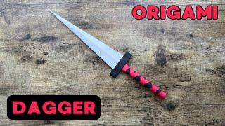 ORIGAMI DAGGER EASY TUTORIAL STEP BY STEP | DIY ORIGAMI DAGGER PAPER KNIFE EASY ORIGAMI WORLD CRAFT